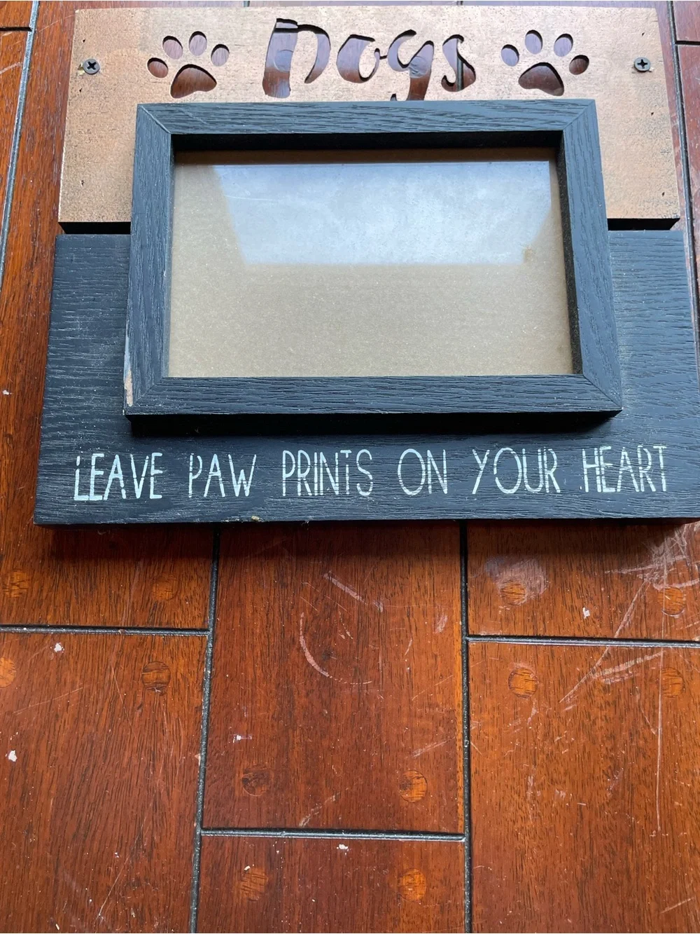 Dogs Paw Print Photo Frame - Black